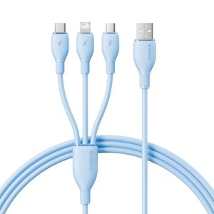 Cáp sạc 3 đầu đa năng Baseus màu xanh, dài 1.3m