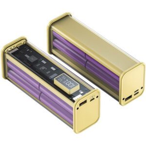 Sạc dự phòng 28000mAh 8 cell 18650 sạc nhanh 22.5w, vỏ màu vàng
